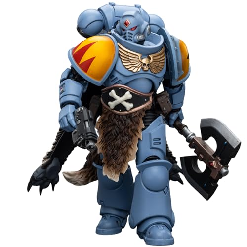 JOYTOY 1/18 Actionfigur Warhammer 40.000 Space Marines Space Wölves Claw Pack Leader Logan Ghostwolf 12 cm Sammel-Actionfiguren-Kits von JOYTOY