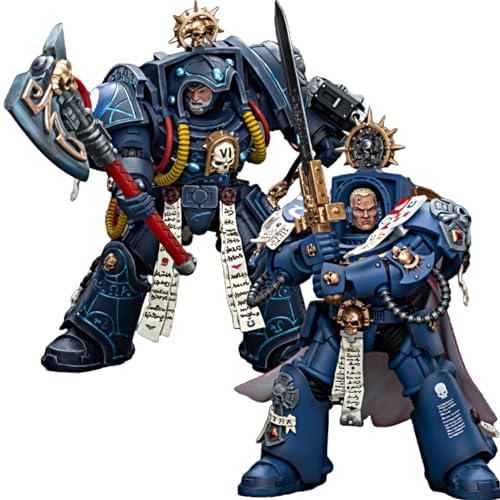 JOYTOY 1/18 Actionfigur Warhammer 40.000 Ultramarines Bibliothekar in Terminator Armour und Ultramarines Terminator Captain Severus Agemman Set mit 2 Figuren Bewegliches Modell Sammelfigur von JOYTOY