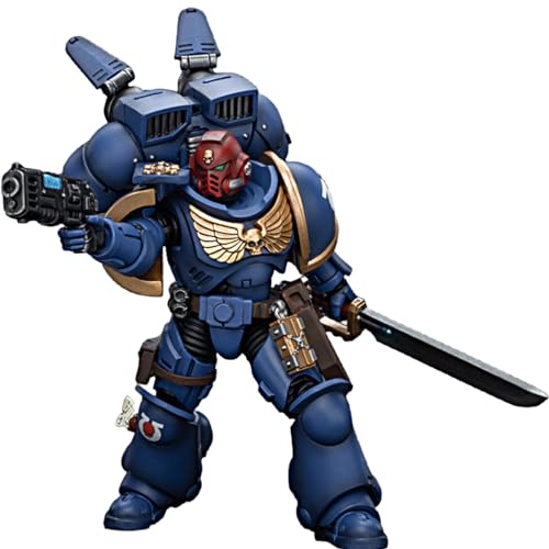 JOYTOY 1/18 Actionfigur Warhammer 40.000 Ultramarines Jump Pack Fürsprecher Sergeant mit Plasma-Pistole und Powerschwert 12,2 cm Vorbestellung bewegliches Modell Sammelfigur von JOYTOY