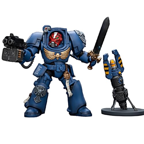 JOYTOY 1/18 Actionfigur Warhammer 40.000 Ultramarines Terminator Squad Sergeant mit Powerschwert und Teleport Homer 14,2 cm Vorbestellung bewegliches Modell Sammelfigur von JOYTOY