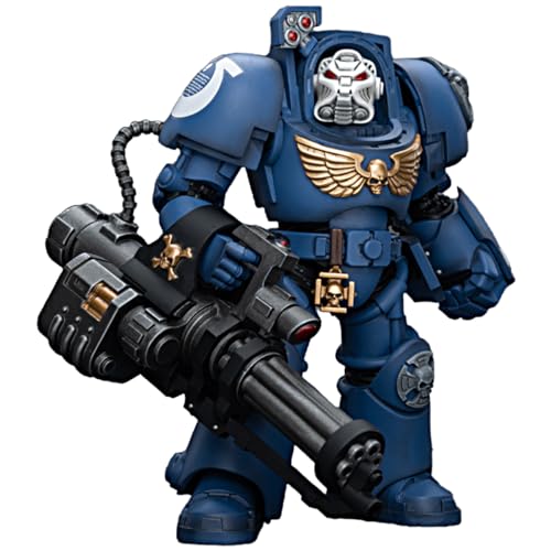 JOYTOY 1/18 Actionfigur Warhammer 40.000 Ultramarines Terminator Squad Terminator mit Sturmkanone 14,2 cm bewegliches Modell Sammelfigur von JOYTOY