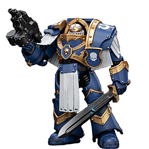 JOYTOY 1/18 Actionfigur Warhammer 40k Ultramarines Cataphractii Terminator Squad Sergeant mit Powerschwert, Vorbestellung, 13,6 cm, Sammlerstück, Spielzeug für Kinder ab 15 Jahren und Erwachsene von JOYTOY