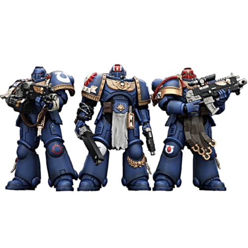 JOYTOY 1/18 Actionfigur Warhammer 40k Ultramarines Titus, Gadriel, Chairon Set mit 3 Figuren, 12,7 cm, Sammlerstück, Spielzeug für Kinder ab 15 Jahren und Erwachsene von JOYTOY