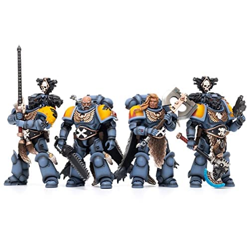 JOYTOY Warhammer 40K 1/18 Actionfigur Space Wolves Claw Pack (Set mit 4 Figuren) Sammelmodell von JOYTOY