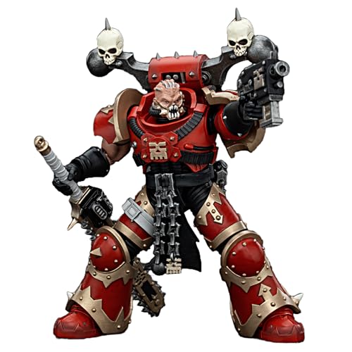 JOYTOY Warhammer 40k 1/18 Actionfigur, Weltfresser Khorne Berzerker mit Eviscerator-Kettenschwert, 12,6 cm, Sammlerstück, Spielzeug für Kinder ab 15 Jahren und Erwachsene von JOYTOY