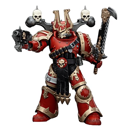 JOYTOY Warhammer 40k 1/18 Actionfigur World Eaters Khorne Berzerker 2 Sammlerstücke, Spielzeug für Kinder ab 15 Jahren und Erwachsene von JOYTOY