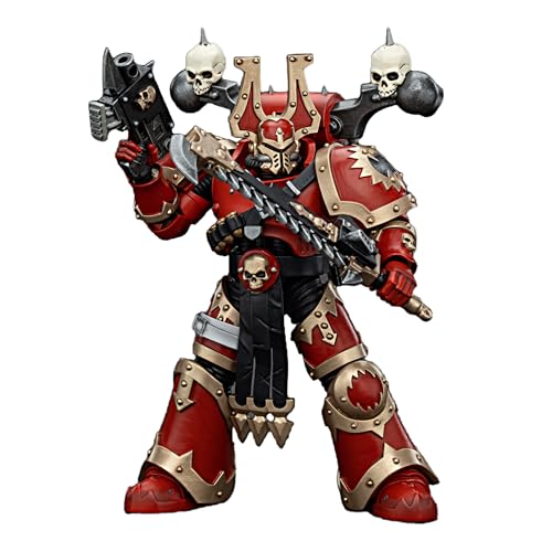 JOYTOY Warhammer 40k 1/18 Actionfigur World Eaters Khorne Berzerker 2 Sammlerstücke, Spielzeug für Kinder ab 15 Jahren und Erwachsene, 12,6 cm von JOYTOY