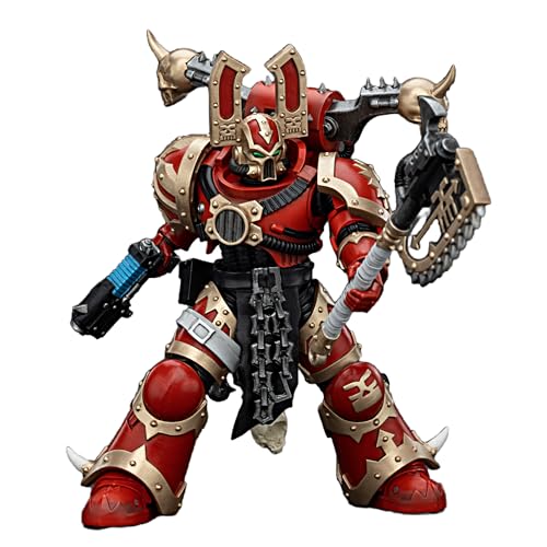 JOYTOY Warhammer 40k 1/18 Actionfigur World Eaters Khorne Berzerker 3 Vorbestellung, 12,6 cm Sammlerstück, Spielzeug für Kinder ab 15 Jahren und Erwachsene von JOYTOY