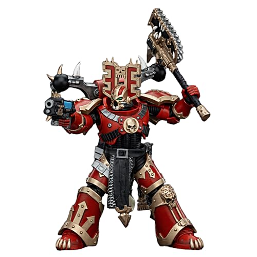 JOYTOY Warhammer 40k 1/18 Actionfigur World Eaters Khorne Berzerker 4 Sammlerstücke, Spielzeug für Kinder ab 15 Jahren und Erwachsene, 12,6 cm von JOYTOY