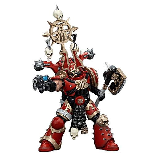 JOYTOY Warhammer 40k 1/18 Actionfigur World Eaters Khorne Berzerker mit Berzerker lcon 12,6 cm Sammlerstück, Spielzeug für Kinder ab 15 Jahren und Erwachsene von JOYTOY