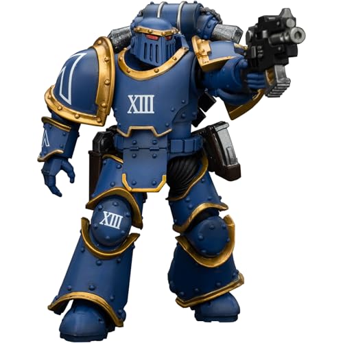 JOYTOY Warhammer 40k Horus Heresy Serie, JT00119 Ultramarines Legion MKIII Tactical Support Squad Legionary with Heavy Bolter 1/18 Action Figur von JOYTOY