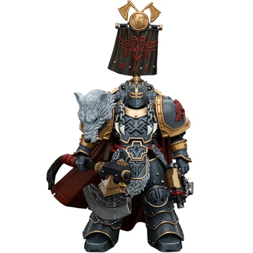 JOYTOY Warhammer 40k Horus Heresy Serie, JT00133 Space Wolves Legion Praetor with Power Axe and Combat Shield 1/18 Action Figur von JOYTOY