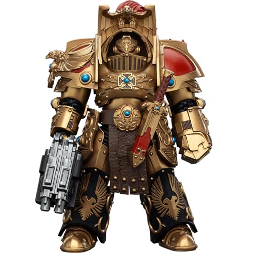 JOYTOY Warhammer 40k Legio Custodes, Legio Custodes Aquilon Terminator Squad Aquilon with Lastrum Storm Bolter 1/18 Action Figur von JOYTOY