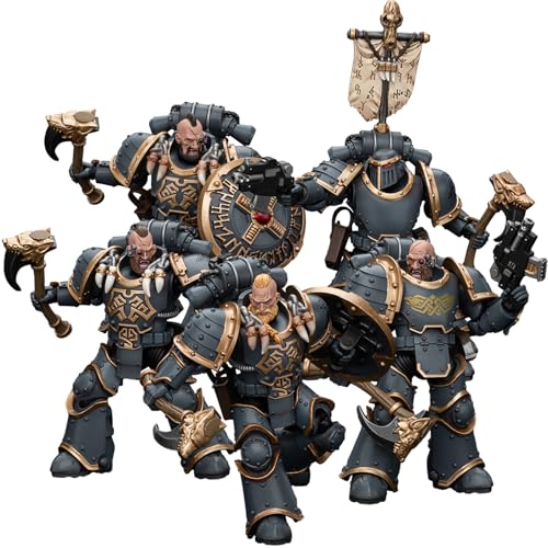 JOYTOY Warhammer 40k Space Wolves, 1/18 Space Wolves Grey Slayer Pack 5-Person Group Action Figure Collect Model von JOYTOY