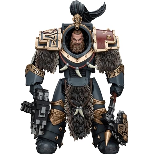 JOYTOY Warhammer 40k Space Wolves, Space Wolves Varagyr Wolf Guard Squad Varagyr Terminator 4 1/18 Action Figur Collection Model, Verleihen Sie Ihrer außergewöhnlichen Sammlungreise Farbe von JOYTOY