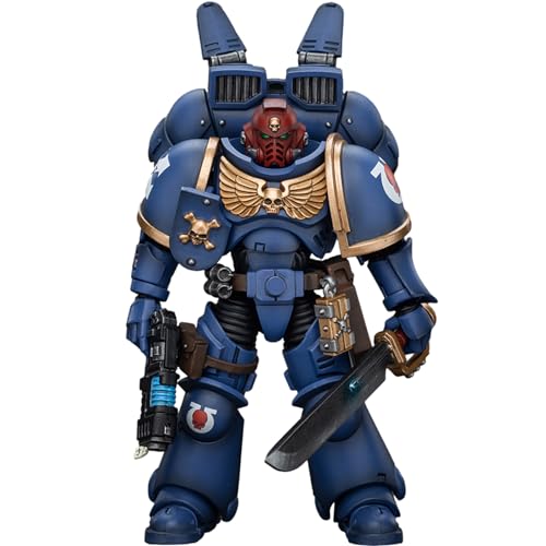 JOYTOY Warhammer 40k Ultramarines, JT1378 Ultramarines Jump Pack Intercessors Sergeant with Plasma Pistol and Power Sword 1/18 Action Figur von JOYTOY