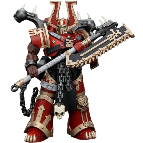 JOYTOY Warhammer 40k World Eaters, World Eaters Khorne Berzerker with Eviscerator Chainaxe 1/18 Action Figur, Gewidmet Ihnen die das Sammeln lieben von JOYTOY