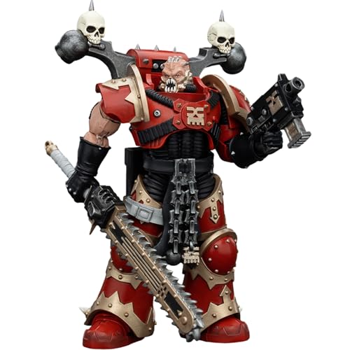 JOYTOY Warhammer 40k World Eaters, World Eaters Khorne Berzerker with Eviscerator Chainsword 1/18 Action Figur, Gewidmet Ihnen die das Sammeln lieben von JOYTOY