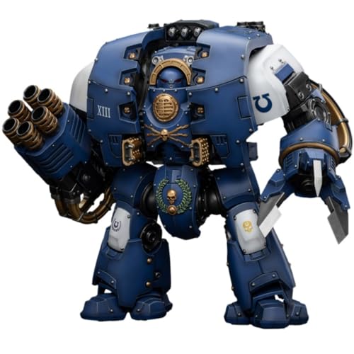 JOYTOY Warhammer Horus Heresy Ultramarines Actionfigur im Maßstab 1:18, Sammlerstück, 28,7 cm, Ultramarines Leviathan Dreadnought mit zyklonischer Melta Lanze und Siege Claws von JOYTOY