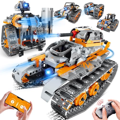 JOYTREKY Technik ab 5 6 7 8 9 10 11 12+ Jahre Jungen, Roboter Kinder 5 in 1 Roboter Spielzeug ab 5-12+ Jahre Jungen App-Fernsteuerung Geschenk für Kinder ab 5-12+ Jahre Jungen Mädchen von JOYTREKY