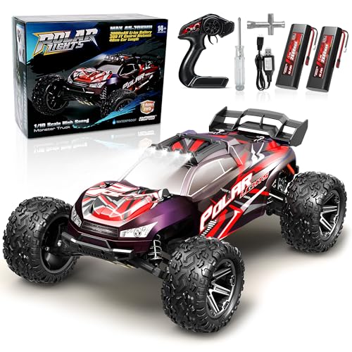 JOYTREKY Ferngesteuertes Auto, RC Auto 1：10 Monster Truck 2 Akku 45KM/H 4WD 2.4GHz Geschenk fürTeenager Erwachsene Offroad Fahrzeug von JOYTREKY