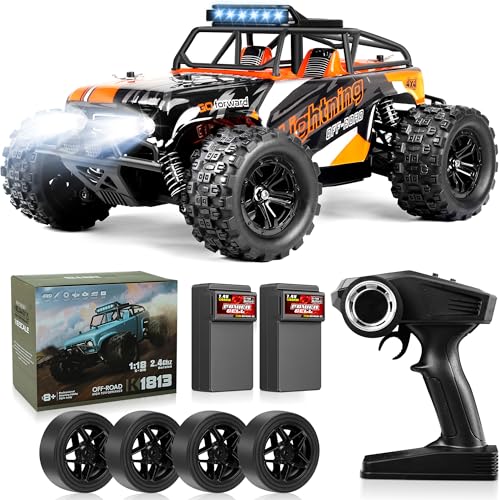 JOYTREKY Ferngesteuertes Auto, RC Auto 1：18 Monster Truck 40KM/H 4WD Geschenk fürTeenager Erwachsene 2.4GHz Wasserdichtes Geländefahrzeug von JOYTREKY