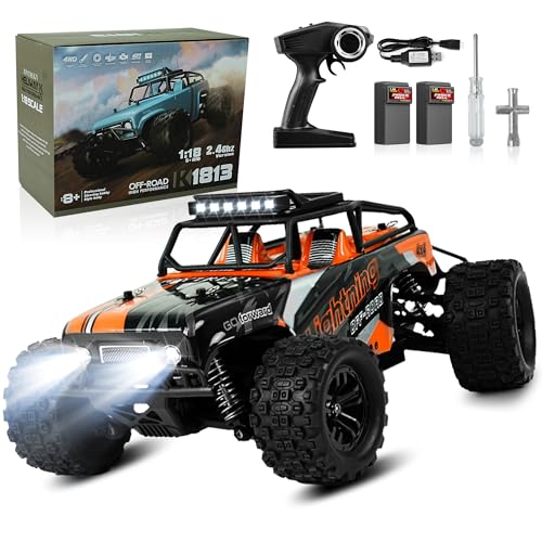 JOYTREKY Ferngesteuertes Auto, RC Auto 1：18 Monster Truck 45KM/H 4WD Geschenk fürTeenager Erwachsene 2.4GHz Wasserdichtes Geländefahrzeug von JOYTREKY