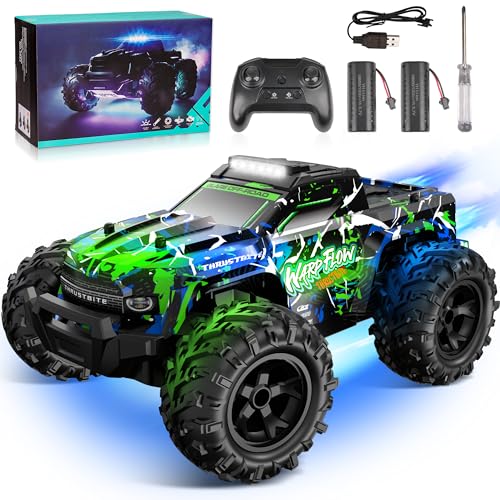 JOYTREKY Ferngesteuertes Auto - 1:18 RC Auto Hochgeschwindigkeits LED-Licht 25 km/h mit Spray 2,4 GHz All Terrain Offroad Truck Spielzeug 2 Batterien Schnelles Spielzeug ab 3 4 5 6 7 8 Junge-Grün JOYTREKY Ferngesteuertes Auto - 1:18 RC Auto Hochgeschwindigkeits LED-Licht 25 km/h mit Spray 2,4 GHz All Terrain Offroad Truck Spielzeug 2 Batterien Schnelles Spielzeug ab 3 4 5 6 7 8 Junge-Grün von JOYTREKY