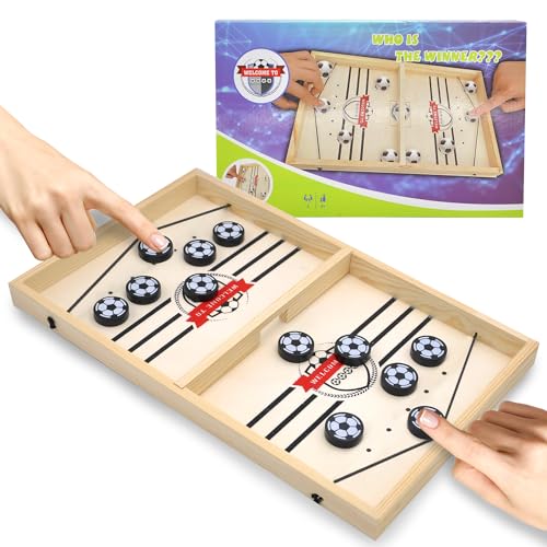 JOYUE Katapult Brettspiel, Fast Sling Puck Game Tragbares Eisball-Kampfspiel Bouncing Hockey Brettspiel, Tisch Slingshot Brettspiel, Spiel Stoßstange Schach, Desktop-Spiel für Kinder & Eltern-Kind von JOYUE