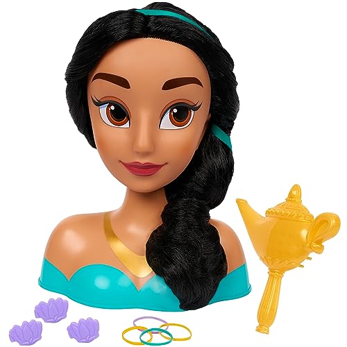 Disney Princess Jasmin Frisierkopf 20cm mit 14 Zubehörteilen für Styling-Spaß, ab 3 Jahren, Just Play von JP Disney Styling