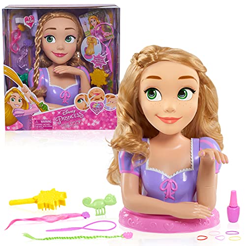 JP Disney Styling JPL87360 Frisierkopf, 13-teilig Disney Princess Styling Heads Deluxe Rapunzel, merhfarbig, 17.8 x 32.4 x 34.3 cm von Disney