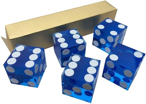 Craps-Würfel, Acryl, 19 mm, Blau, 5 Stück von JP GAMES LTD