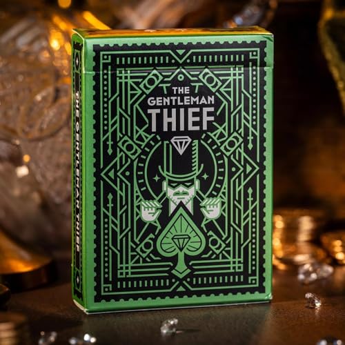 JP GAMES LTD The Gentleman Thief Playing Cards: Standard Emerald Green Edition von Thirdway Industries, cooles Sammeldeck in Pokergröße, Erwachsene ab 14 Jahren von JP GAMES LTD