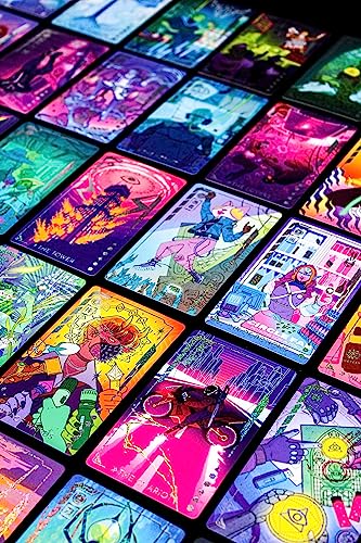 JP GAMES LTD Weird Works Eldritch Tarot-Deck – Fabulous Fantasy Cyberpunk – holografische Folie und Leitfaden (evtl. nicht in deutscher Sprache) von JP GAMES LTD