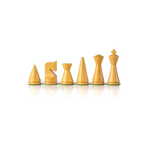 Luxus Manopoulos 32-teiliges Schachset – Moderne Schachfiguren aus Holz – Premium-Set handgefertigt in Griechenland von Experten, Königshöhe 7,6 cm von JP GAMES LTD