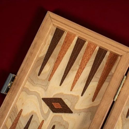 Manopoulos Backgammon-Set, Oliven-Wurzelholz, 20 cm, Reisegröße, hergestellt in Griechenland, Walnussfurnier, Erwachsene ab 14 Jahren Manopoulos Backgammon-Set, Oliven-Wurzelholz, 20 cm, Reisegröße, hergestellt in Griechenland, Walnussfurnier, Erwachsene ab 14 Jahren von JP GAMES LTD