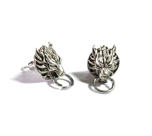 JP 2X Final Fantasy VII Cloud Strife Wolf Ohrringe | FF7 Earrings Kostüm Cosplay von JP