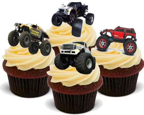 JPS Monster Truck Mix – 12 essbare Kuchendekorationen von JPS