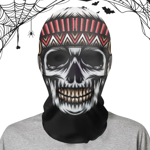 JPSDOWS Halloween-Horror-Maske, gruselige Halloween-Maske - Horror lustiger Netz-Kopfschmuck | Gruselige, realistische, atmungsaktive Mesh-Maske für Cosplay, Halloween von JPSDOWS