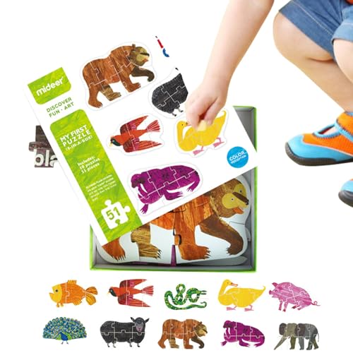 JPSDOWS Tierpuzzles für Kleinkinder 2 Oben, Tierkognitionspuzzles | Tierkognitions-Papierpuzzles - Multifunktionales, lustiges Frühentwicklungsspielzeug für den Kindergarten zu Hause von JPSDOWS