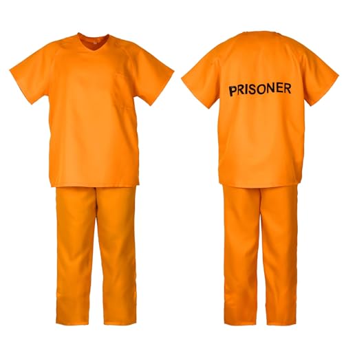 JPXH Gefängnisinsassenkostüm für Erwachsene, Orange, für Herren, Halloween, Cosplay, Gefängnisuniform-Set, 2-teilig, ORANGE-L, L JPXH Gefängnisinsassenkostüm für Erwachsene, Orange, für Herren, Halloween, Cosplay, Gefängnisuniform-Set, 2-teilig, ORANGE-L, L von JPXH