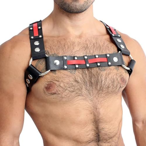 JPXJGT Men Harness Adjustable Interest Buckles Clubwear Costume(Size:Einen Größe,Color:schwarz) von JPXJGT