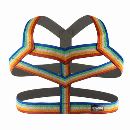 JPXJGT Men's Harness Tank Top Camo Elastic Gay Cosplay Leotard Prom Show(Size:Einheitsgröße,Color:Regenbogen) von JPXJGT