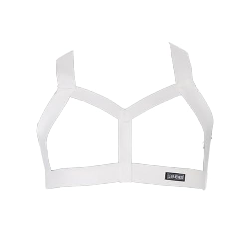 JPXJGT Mens Harness Belt Shoulder Support Brace Muscle Straps Roleplay Costume Clubwear(Size:Einheitsgröße,Color:Weiß) von JPXJGT