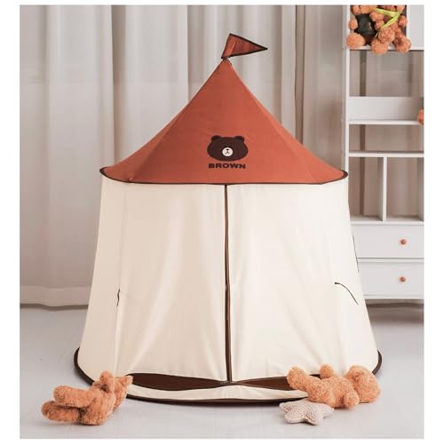 Spielzelt Indoor Tipi Zelt für Kinder: Indianerzelt Zelt Kinderzimmer - Spielhaus Kinder Indoor - Pop Up Kinderzelt Drinnen Geschenk für Kinder (Bear) von JRPRSC