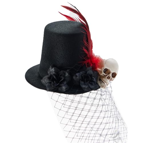 Handgefertigter Zylinderhut, elegant, flache Hüte, Billycock, Cosplay, Halloween, Unisex, Verkleidung, Bowler-Hut, industrielles Alter von JSGHGDF