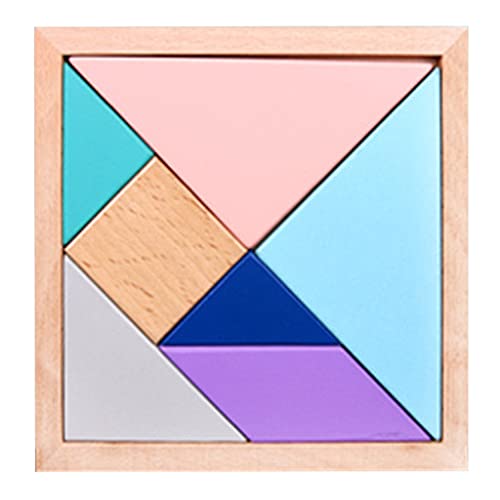 Hölzerne Tangram Puzzle Box Frühes Lernen Spielset Interaktives Sortierspiel Vorschulalter von JSGHGDF