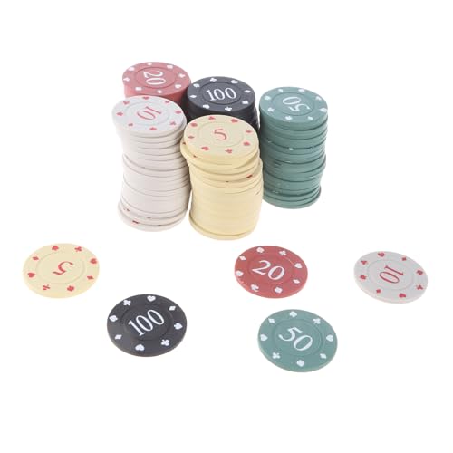 JSGHGDF 100Pcs Chips Set Roulettes Spiel Bingo Chip Kunststoff Casinos Chip Kleine Lernen Zähler Chip Einfach Zu Verwenden von JSGHGDF