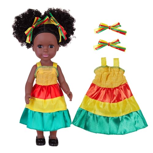 JSGHGDF 35,6 cm schwarzes Baby pflegendes realistisches handgefertigtes weiches afrikanisches Reborns-Spielzeug für Kinder, Mädchen, Elternspiel von JSGHGDF