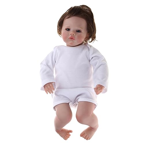 JSGHGDF 45 cm echt aussehende 3D für weiche, realistisch aussehende Neugeborene, Full Body Silikon Prinzessin mit von JSGHGDF